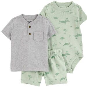 Carter's Child of Mine Baby Boy 3-Piece Outfit Set: Dinosaur Print
